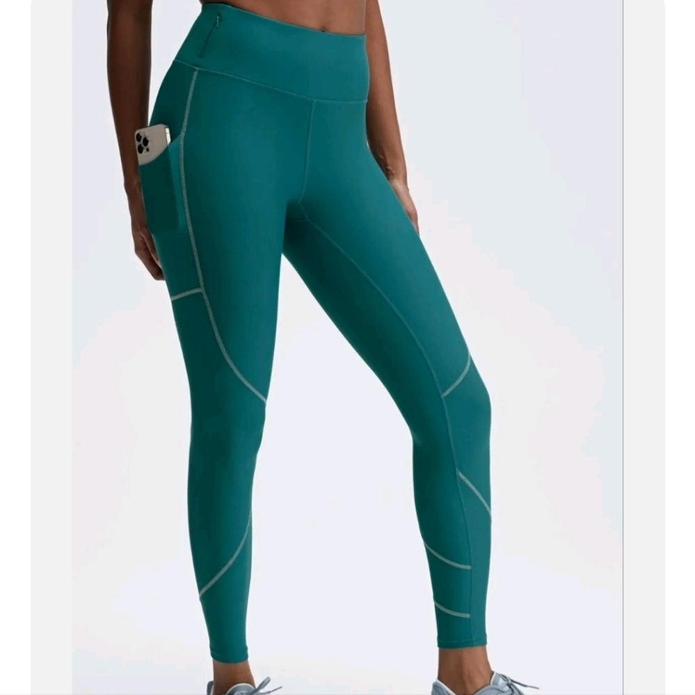 Fabletics Women's M Therma-Flex HW Reflective Pocket Legging Teal